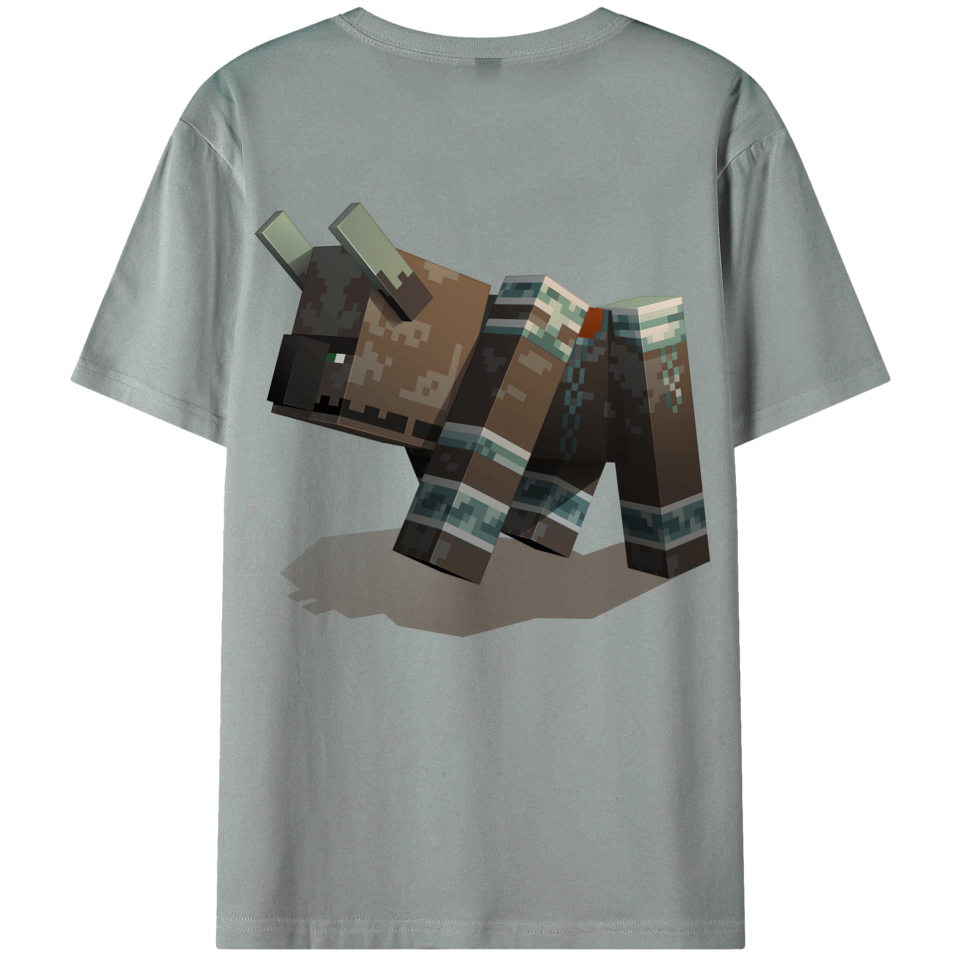 （画像用） マインクラフト ブロックの世界 Minecraft MC Block world 綿100％ メンズ半袖Tシャツ（バックプリント） 通気性